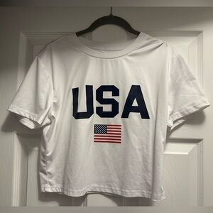 NWOT SHEIN USA Graphic Tee White Women’s XL – Patriotic T-Shirt